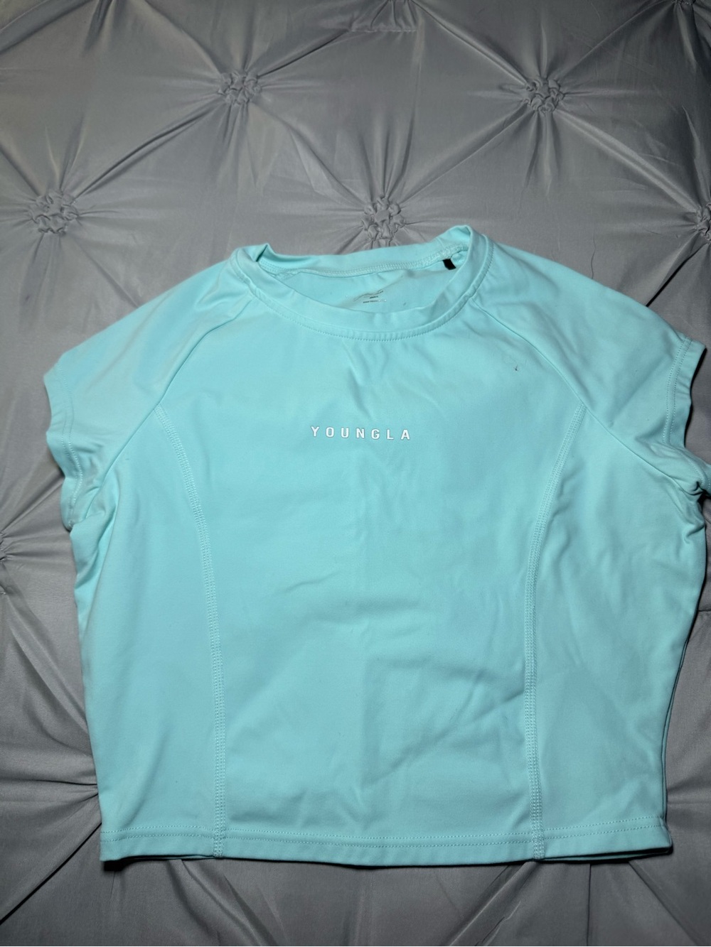 YoungLA Women's Aqua Cropped Active Tee